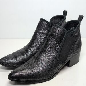Donald Pliner Darla black glitter ankle boorie boots womans size 6.5